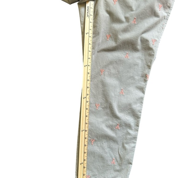 Old Navy Women’s Khaki Pants Size 16 Reg with Embroidered Coral Lobster Print - Picture 5 of 8